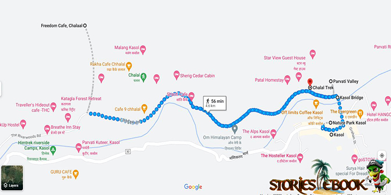 kasol to freedom cafe map - stories ebook
