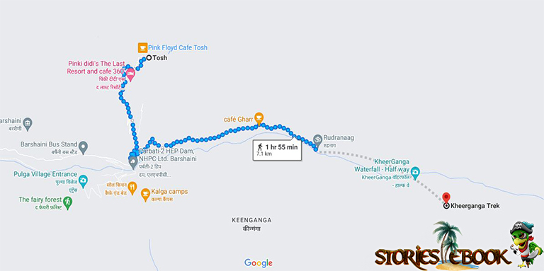 tosh to kheerganga trek map - stories ebook
